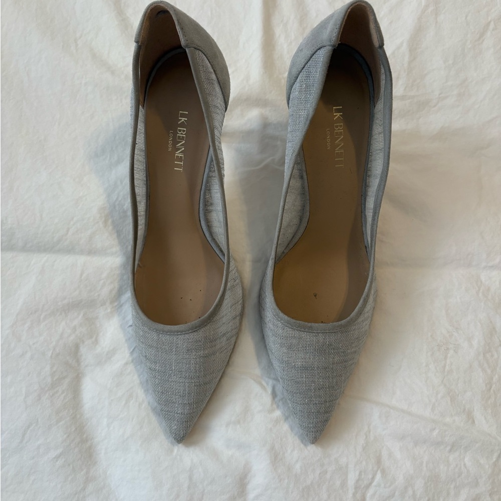 LK Bennett Light Blue Denim Heels - Picture 1 of 5